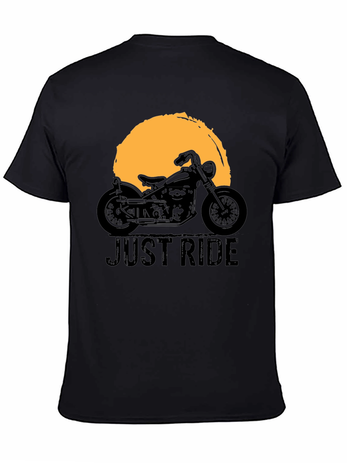 Just Ride Motorcycle Graphic Tee - Black