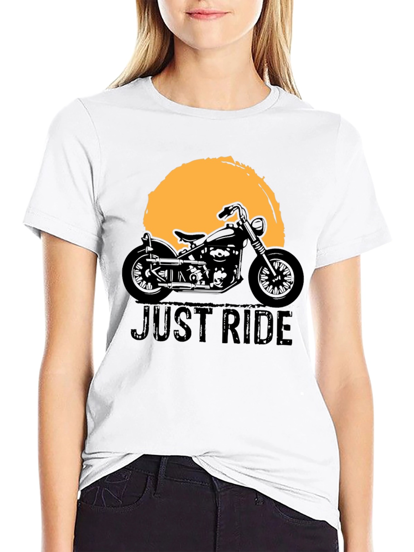Just Ride Motorcycle Graphic Tee - Black