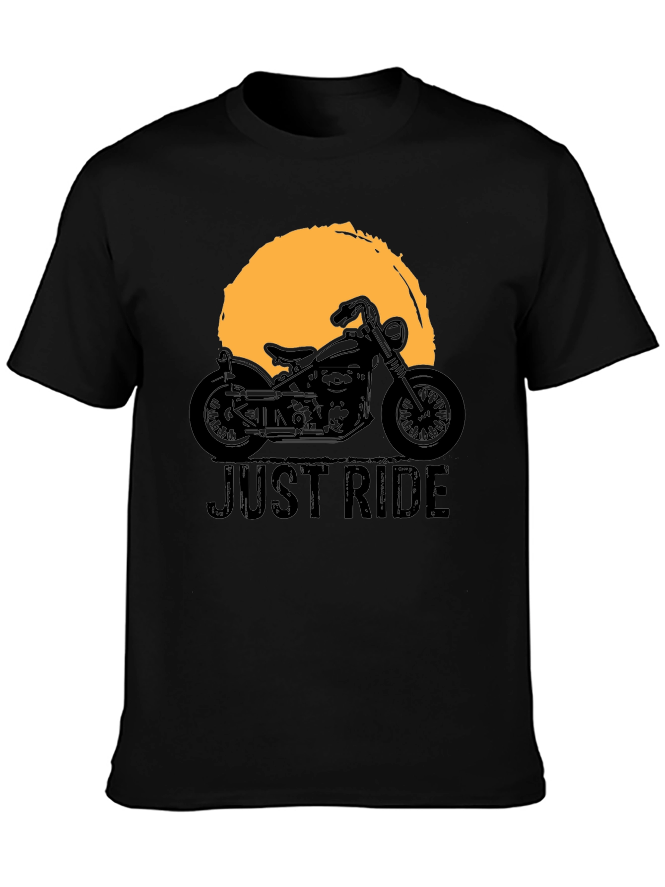 Just Ride Motorcycle Graphic Tee - Black