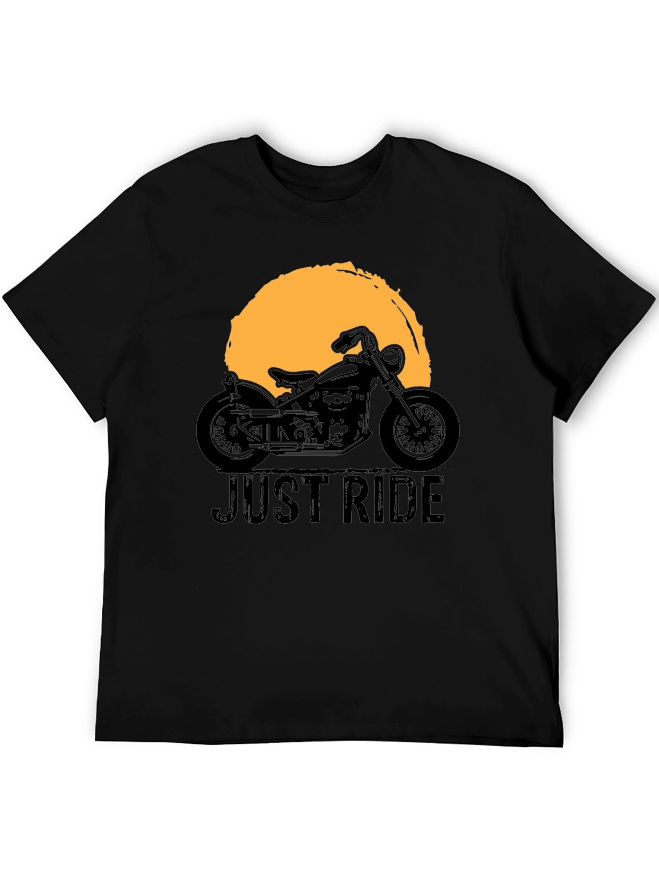 Just Ride Motorcycle Graphic Tee - Black