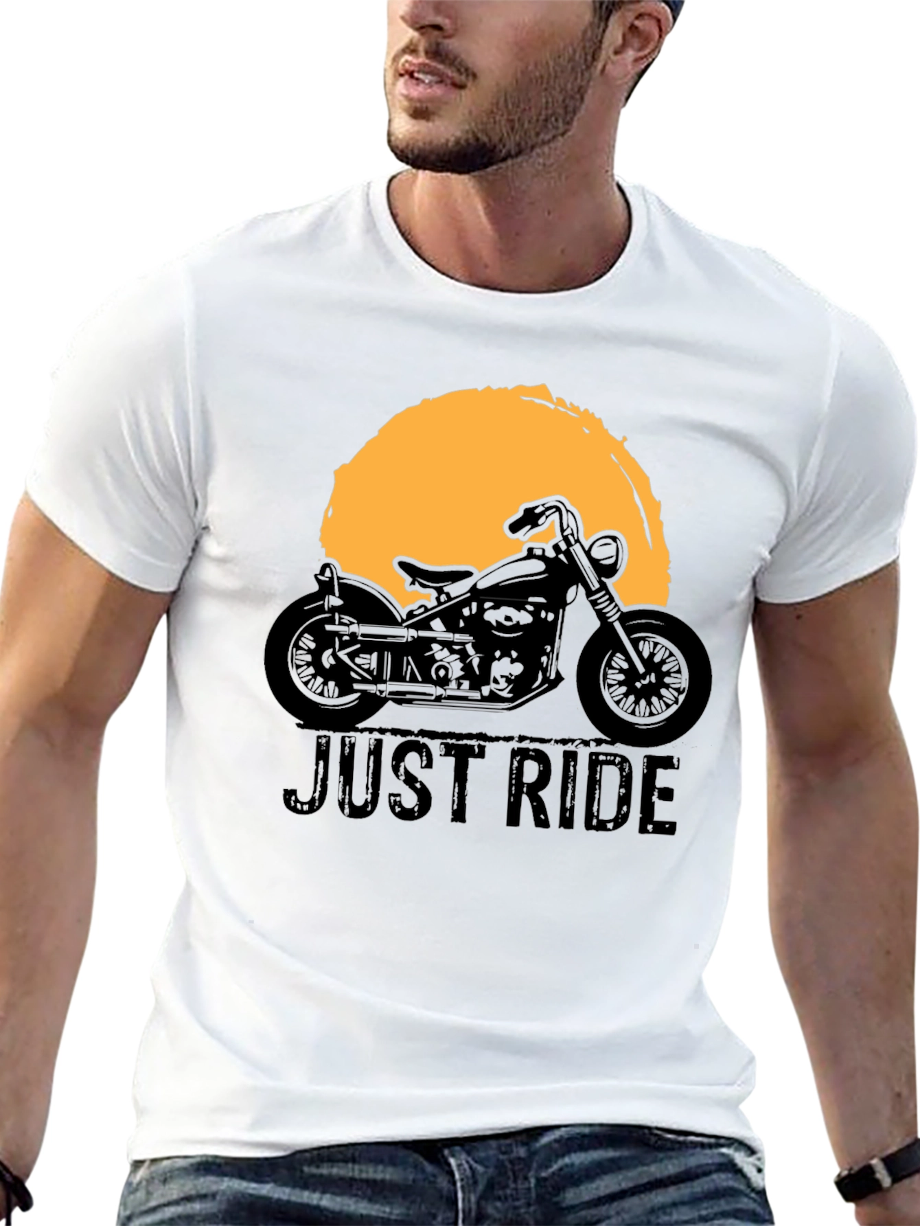 Just Ride Motorcycle Graphic Tee - Black
