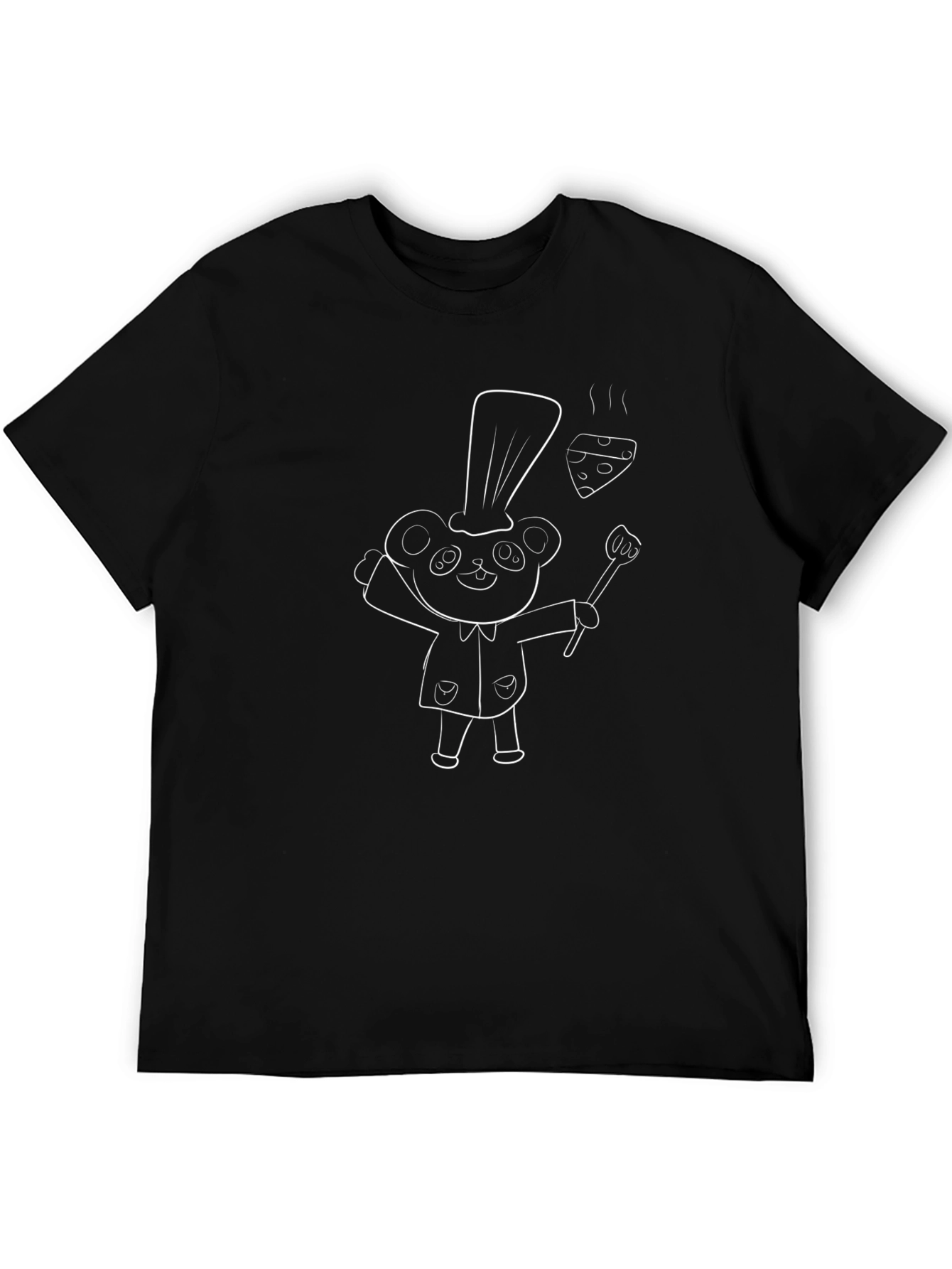 Chef Bear Graphic Tee - Black Cotton Comfort