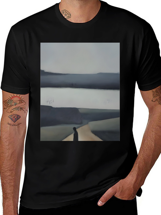 Abstract Landscape Graphic T-Shirt - Minimalist Art Tee