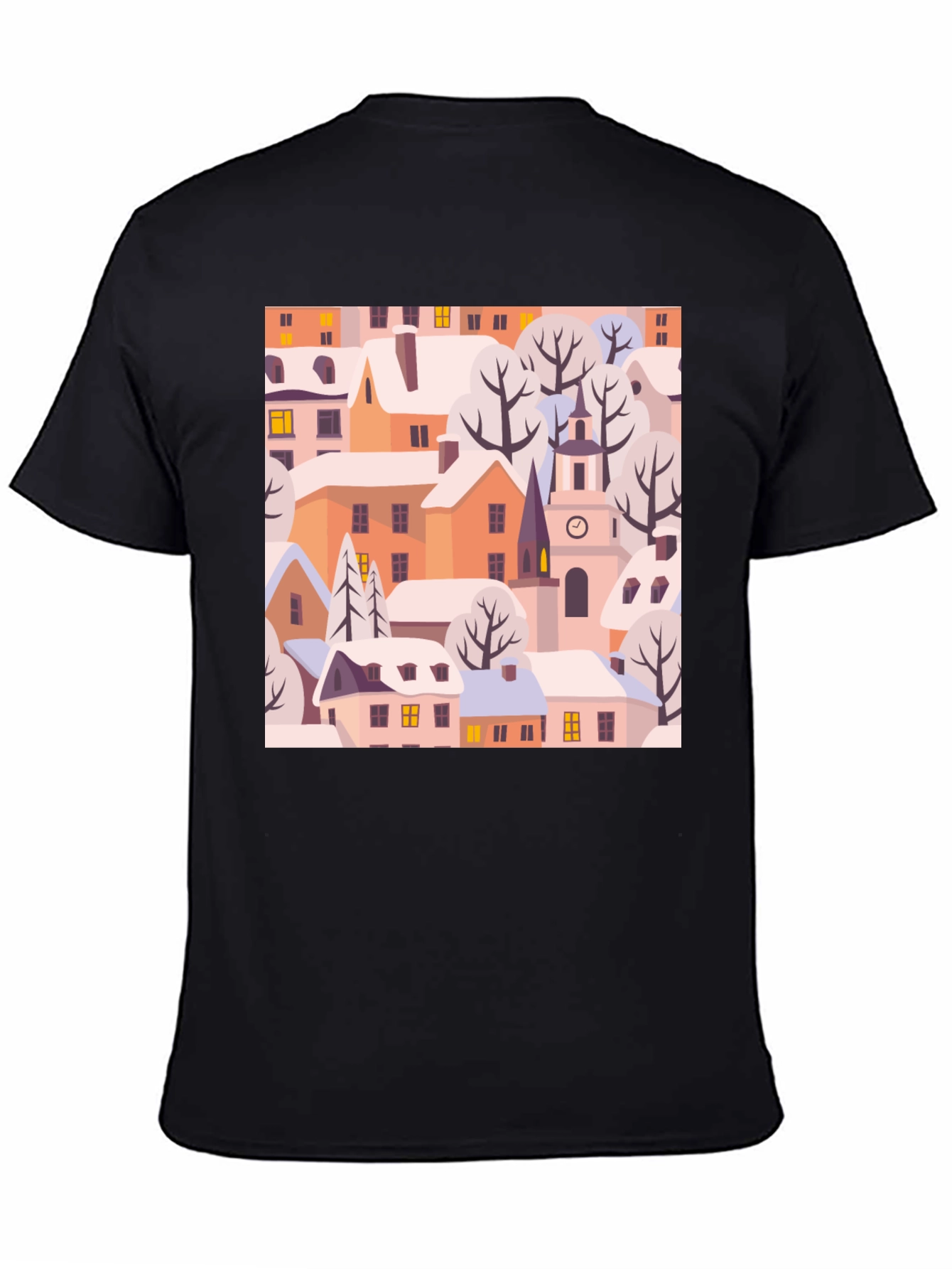 Winter Village Graphic Tee - Black