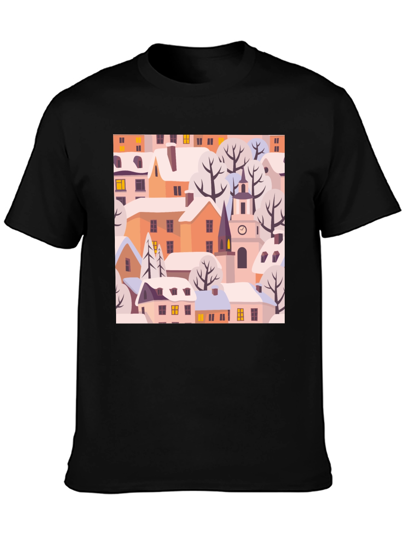 Winter Village Graphic Tee - Black