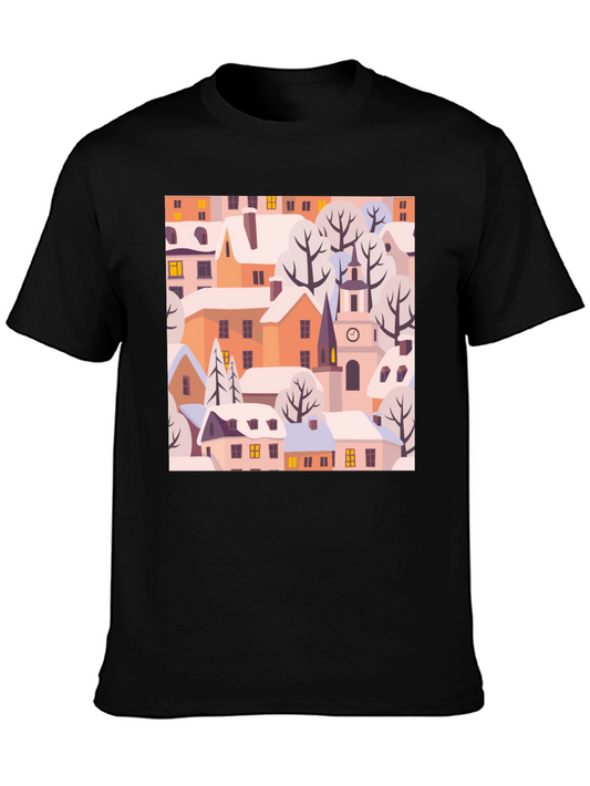 Winter Village Graphic Tee - Black