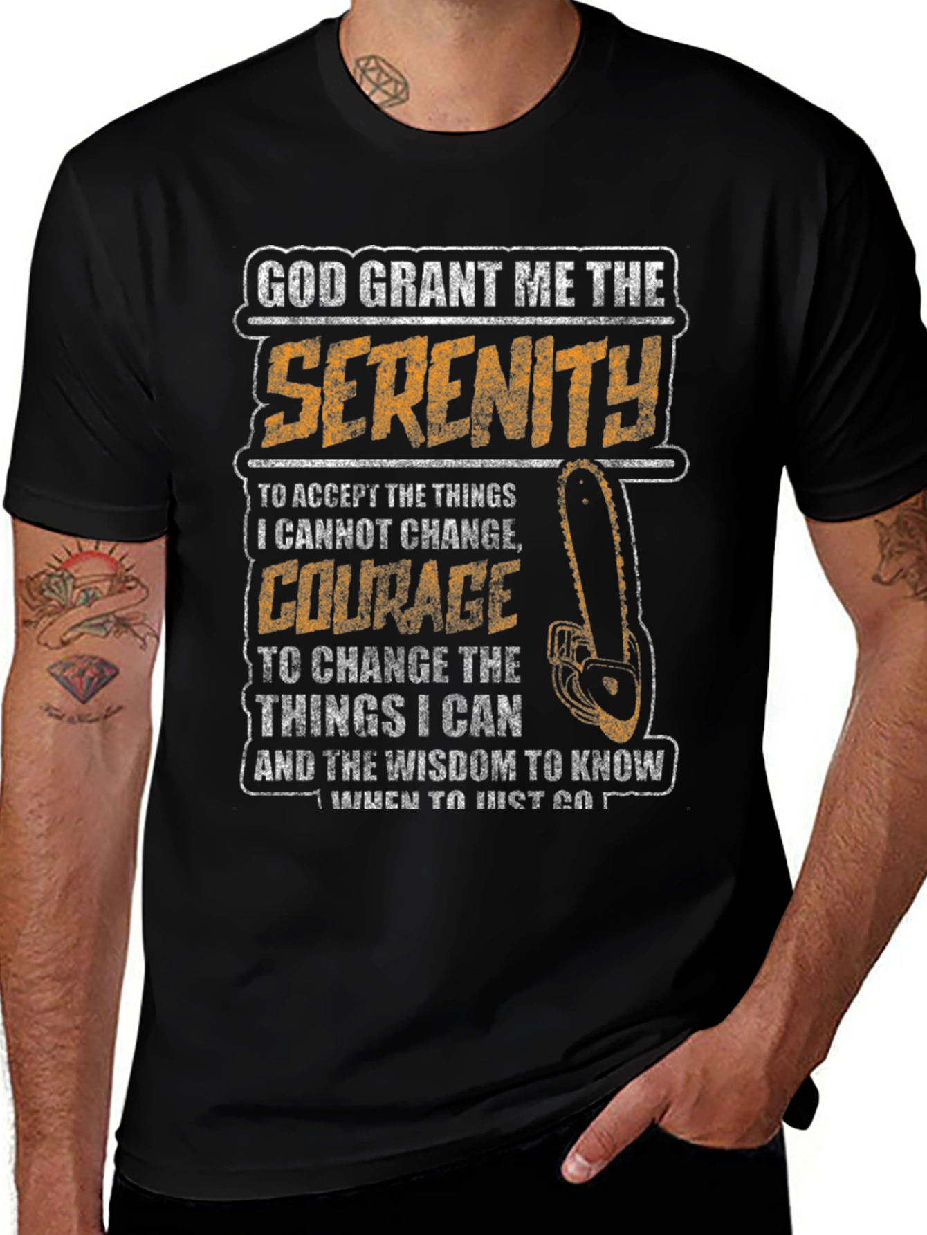 God Grant Me The Serenity Black T-Shirt