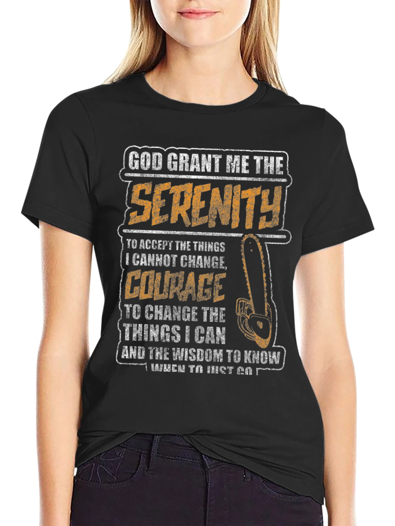 God Grant Me The Serenity Black T-Shirt