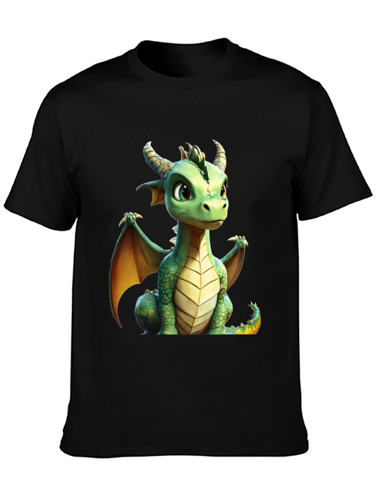 Cute Dragon Graphic Tee - Black T-Shirt