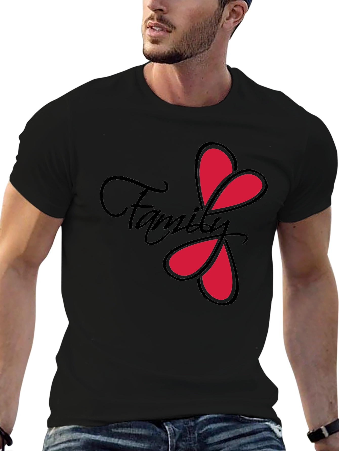 Family Love Heart T-Shirt - Stylish Graphic Tee