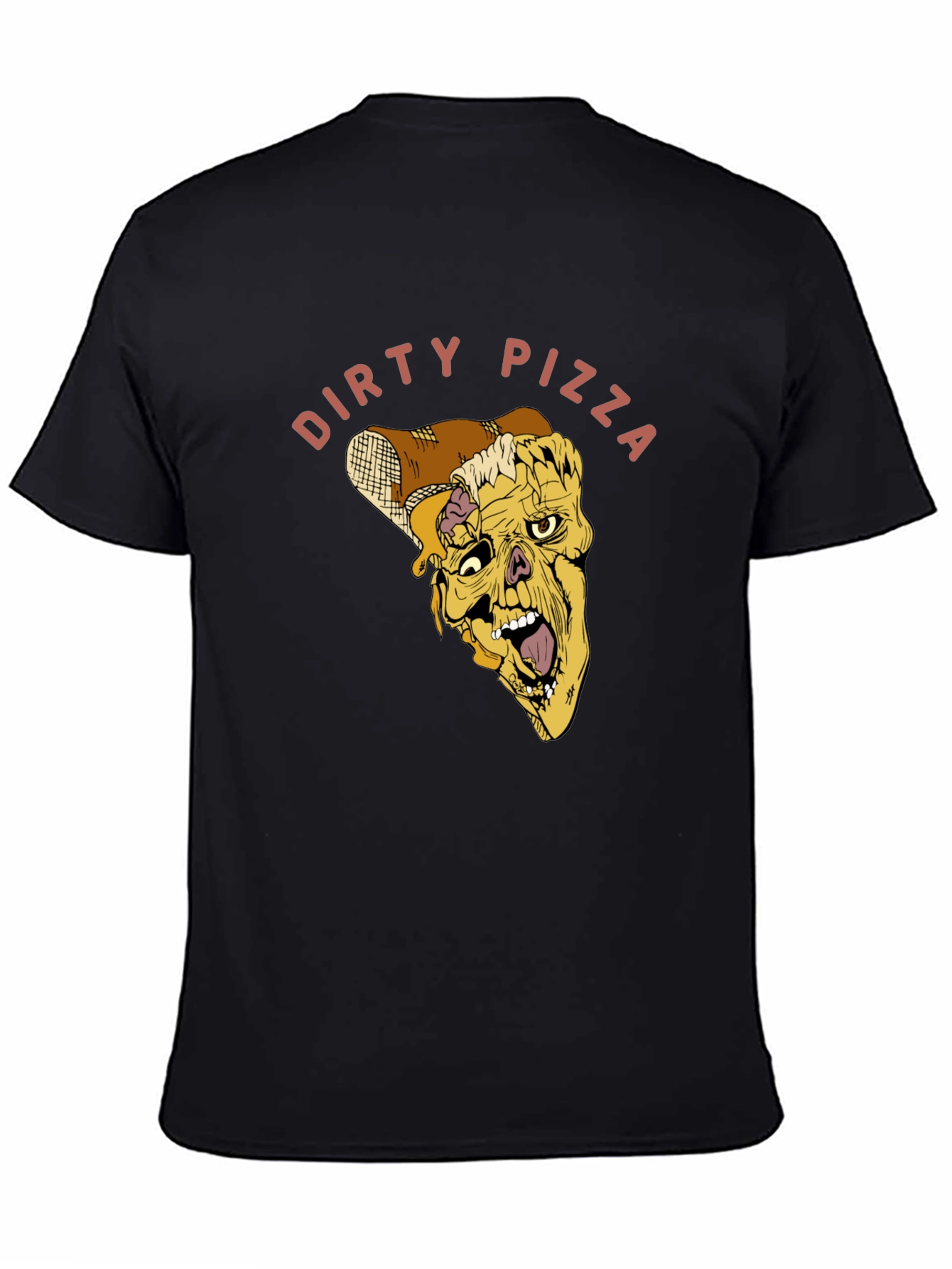 Dirty Pizza Graphic Tee - Black Cotton T-Shirt