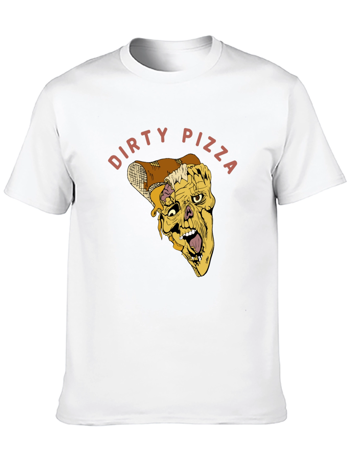 Dirty Pizza Graphic Tee - Black Cotton T-Shirt
