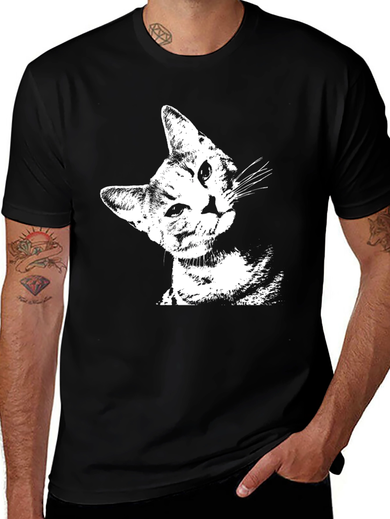 Cool Cat Graphic Black T-Shirt