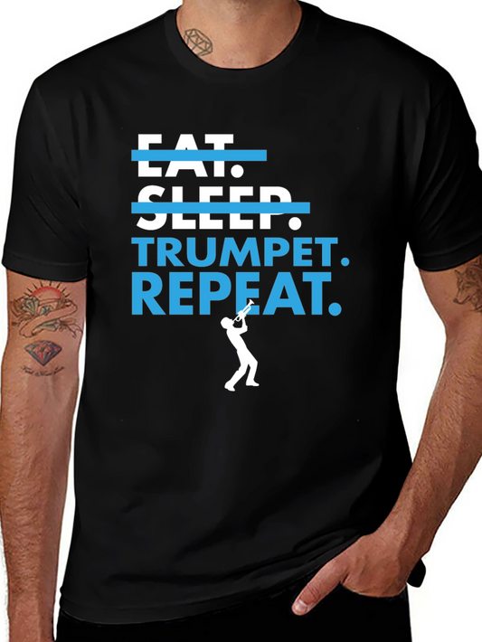 Eat Sleep Trumpet Repeat Graphic T-Shirt