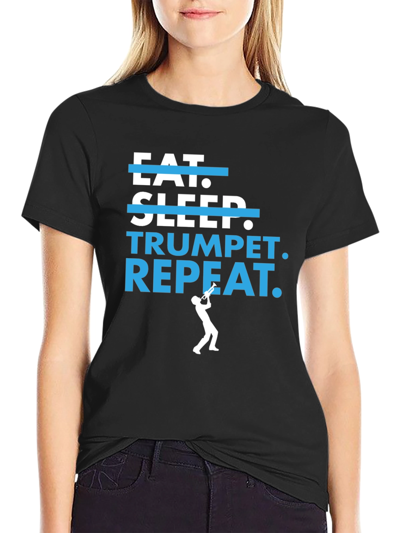 Eat Sleep Trumpet Repeat Graphic T-Shirt