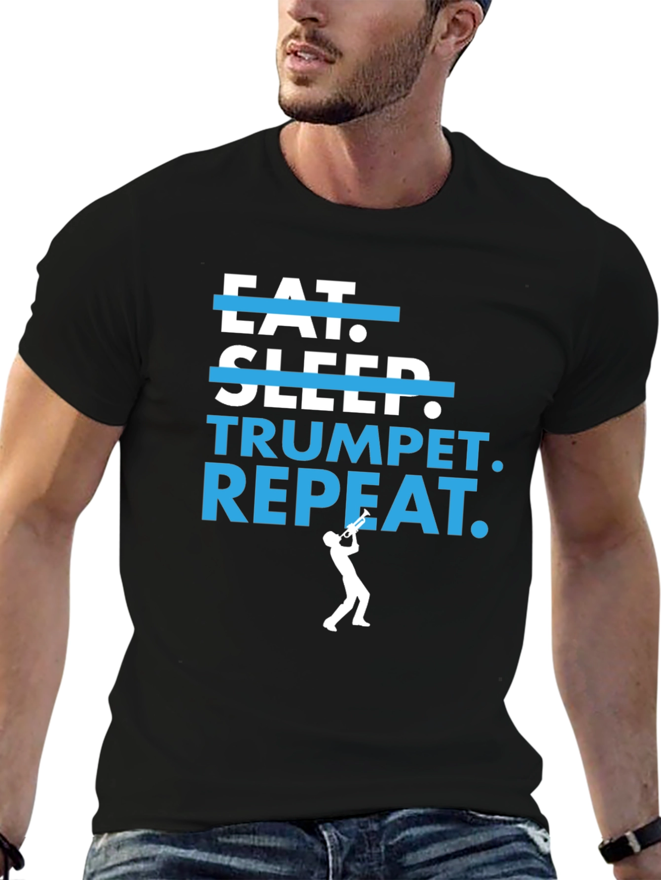 Eat Sleep Trumpet Repeat Graphic T-Shirt