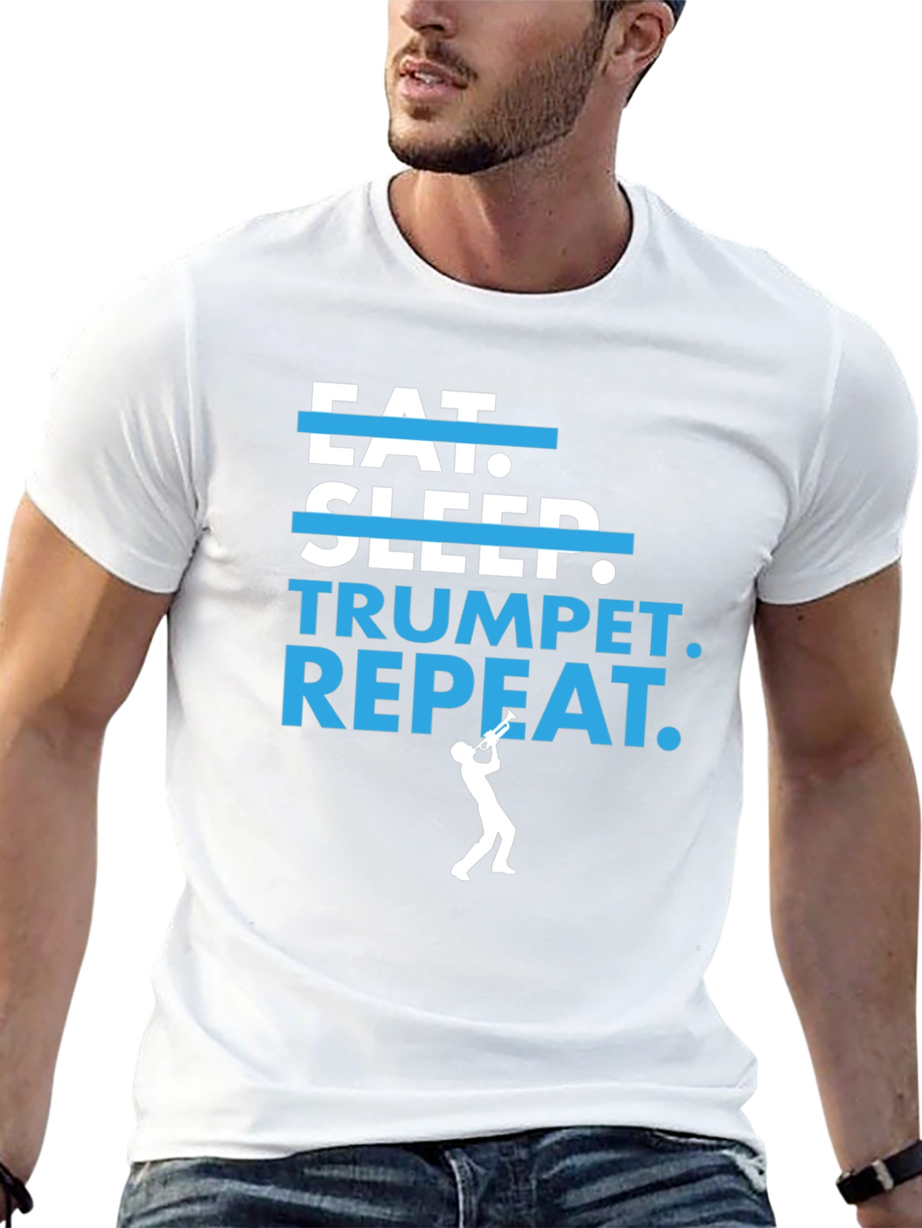 Eat Sleep Trumpet Repeat Graphic T-Shirt