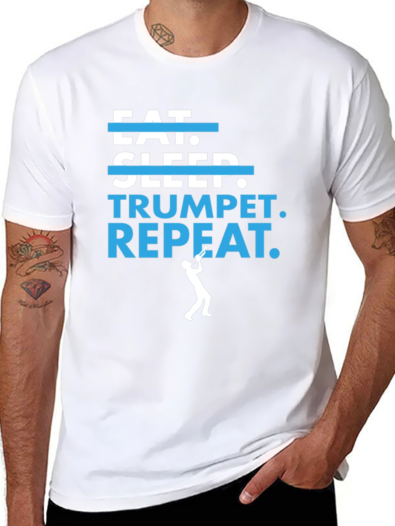 Eat Sleep Trumpet Repeat Graphic T-Shirt