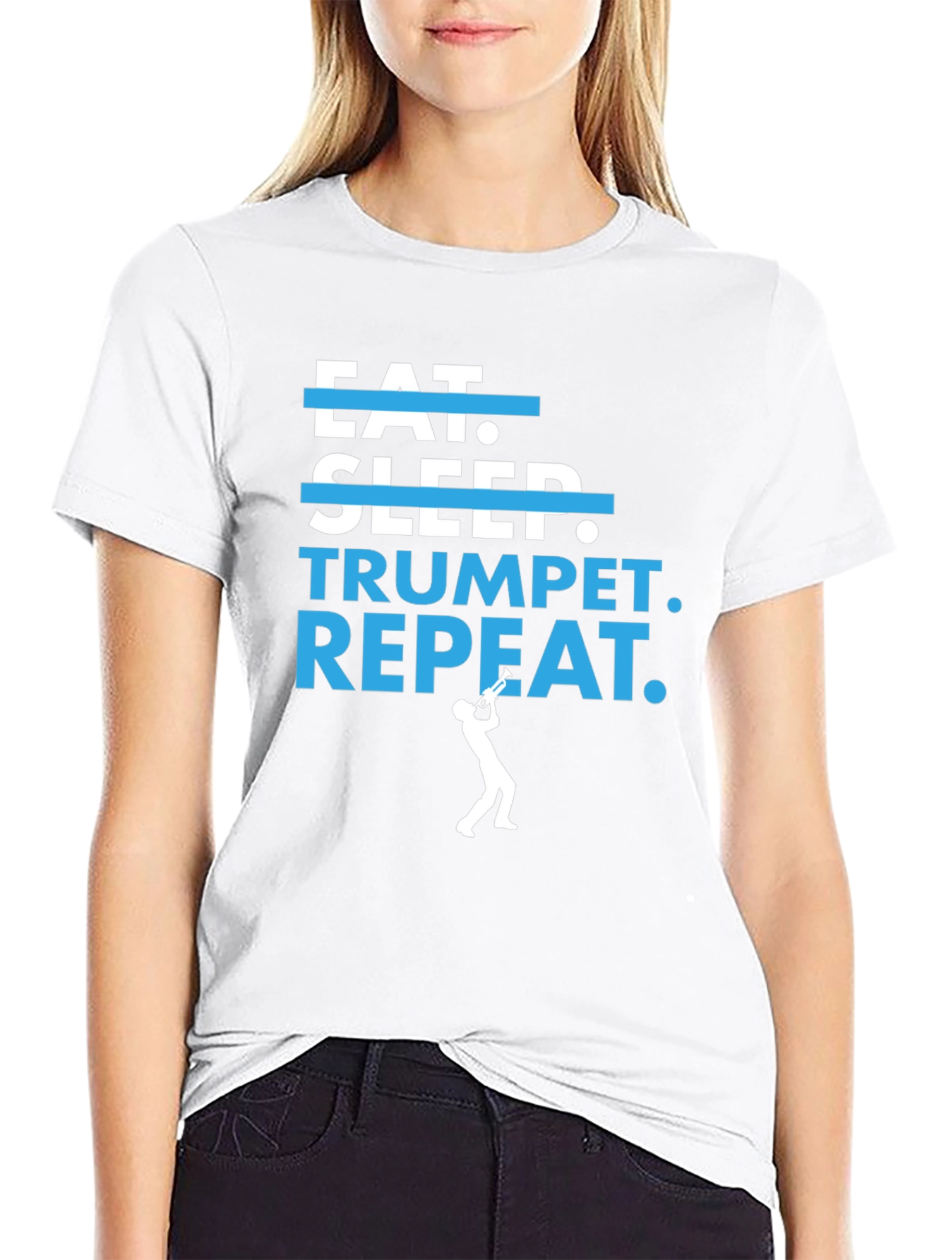 Eat Sleep Trumpet Repeat Graphic T-Shirt