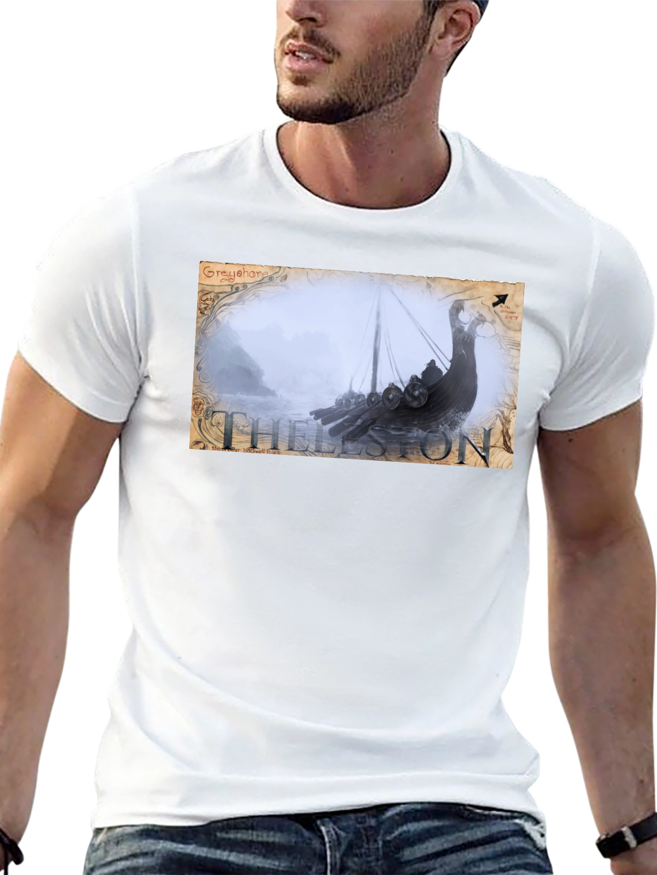 Thelston Viking Ship Black T-Shirt