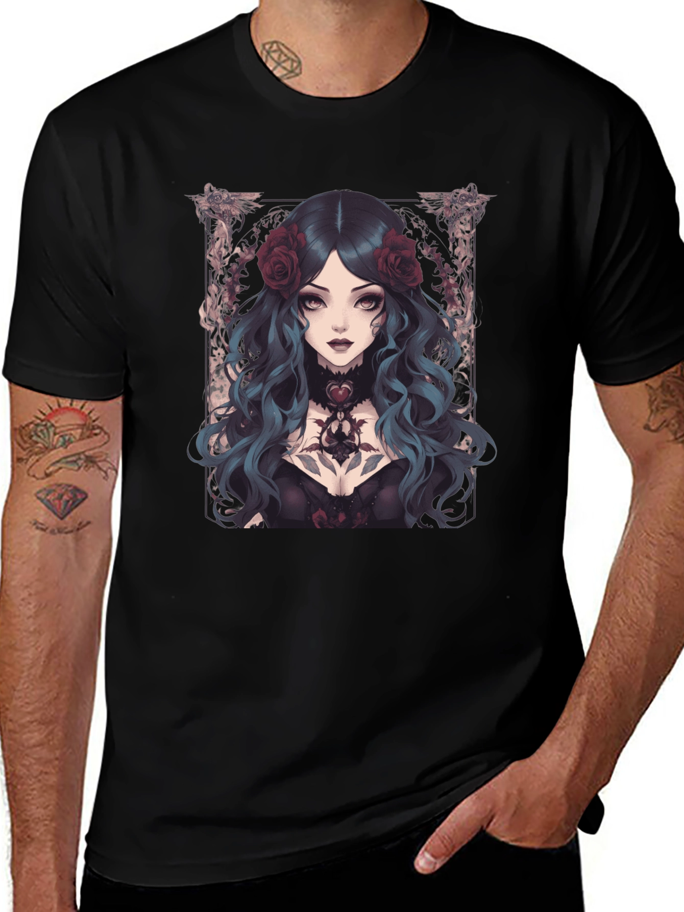 Gothic Rose Witch T-Shirt - Dark Academia Tee