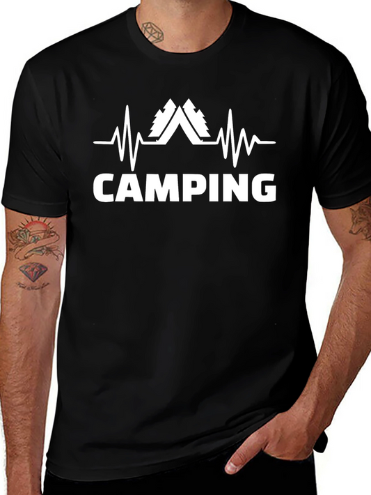 Camping Heartbeat Graphic T-Shirt
