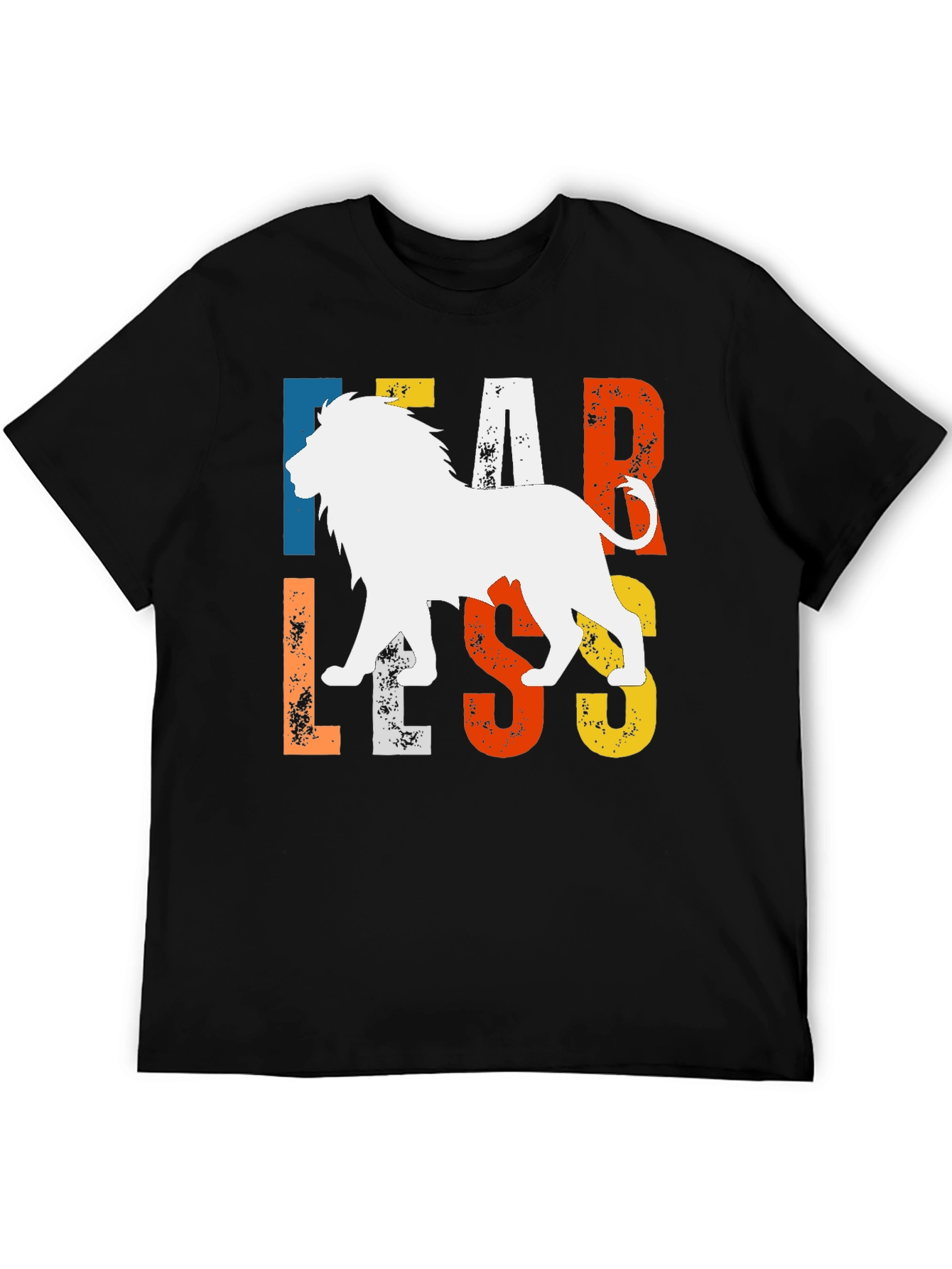Fearless Lion Graphic Tee - Bold Animal Print T-Shirt