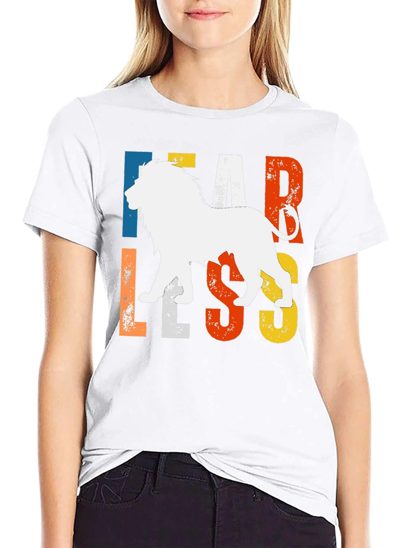 Fearless Lion Graphic Tee - Bold Animal Print T-Shirt