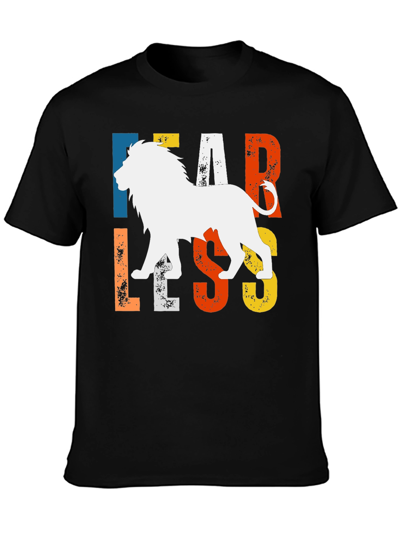 Fearless Lion Graphic Tee - Bold Animal Print T-Shirt