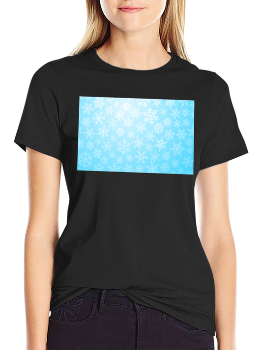 Snowflake Pattern Black Tee