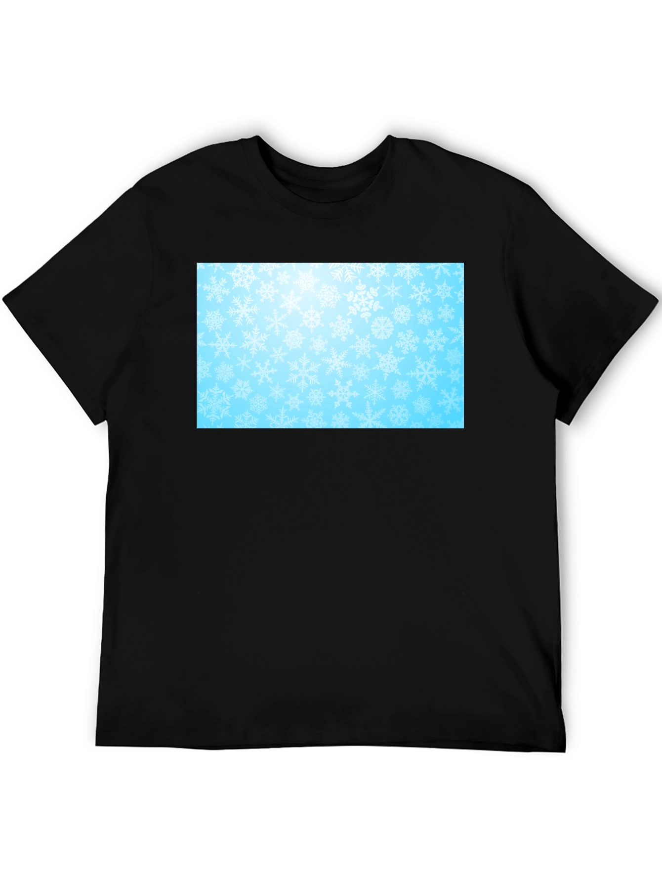 Snowflake Pattern Black Tee
