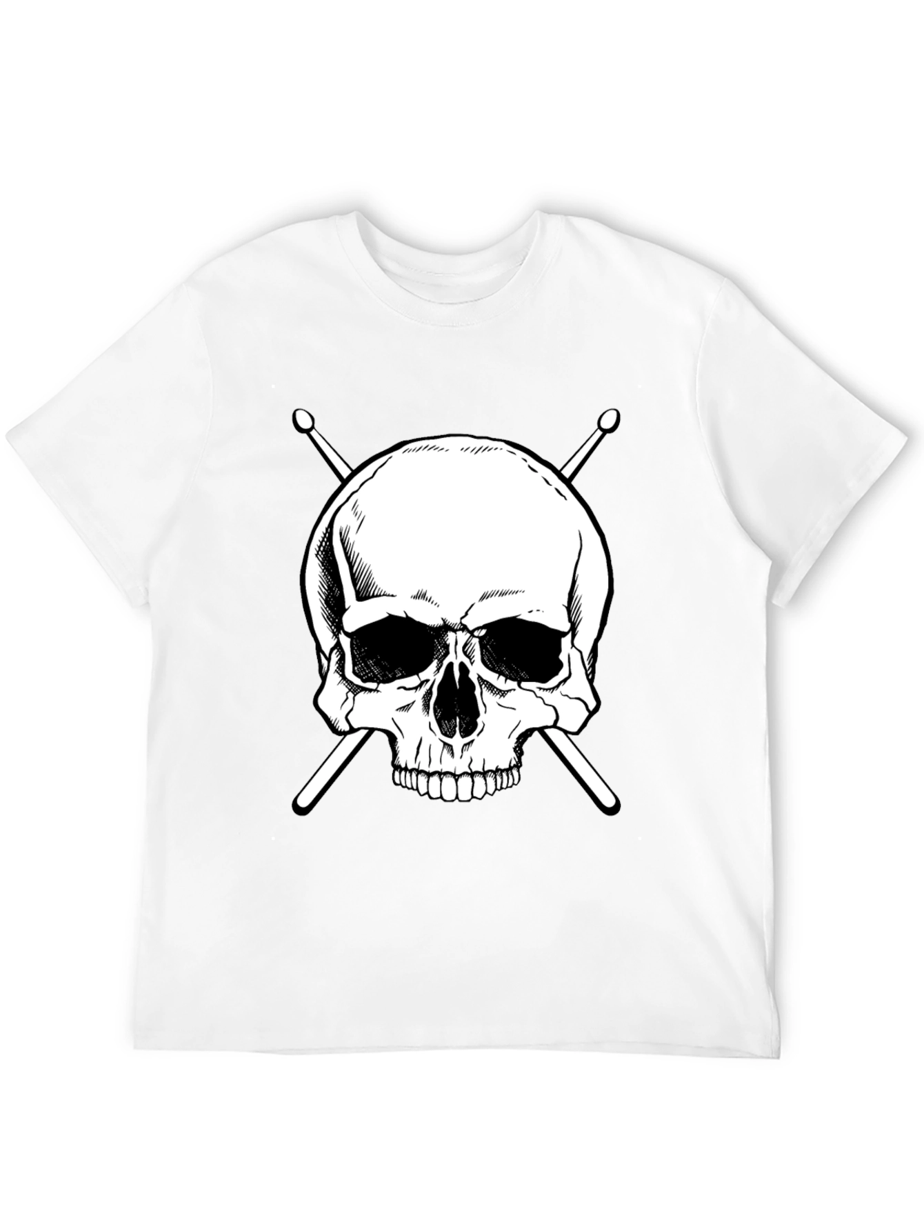 Skull & Drumsticks Graphic Tee - Rock Band Shirt