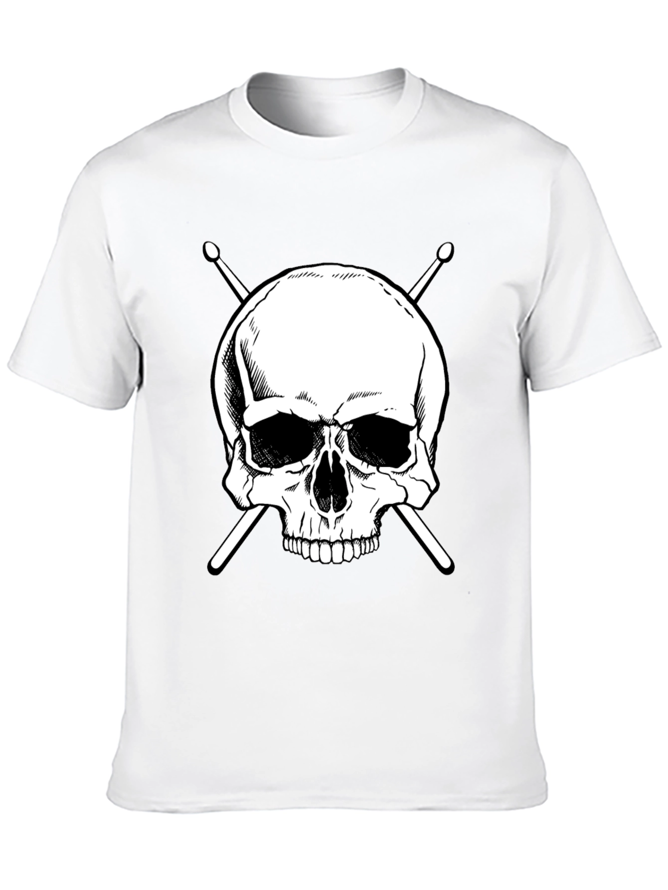 Skull & Drumsticks Graphic Tee - Rock Band Shirt