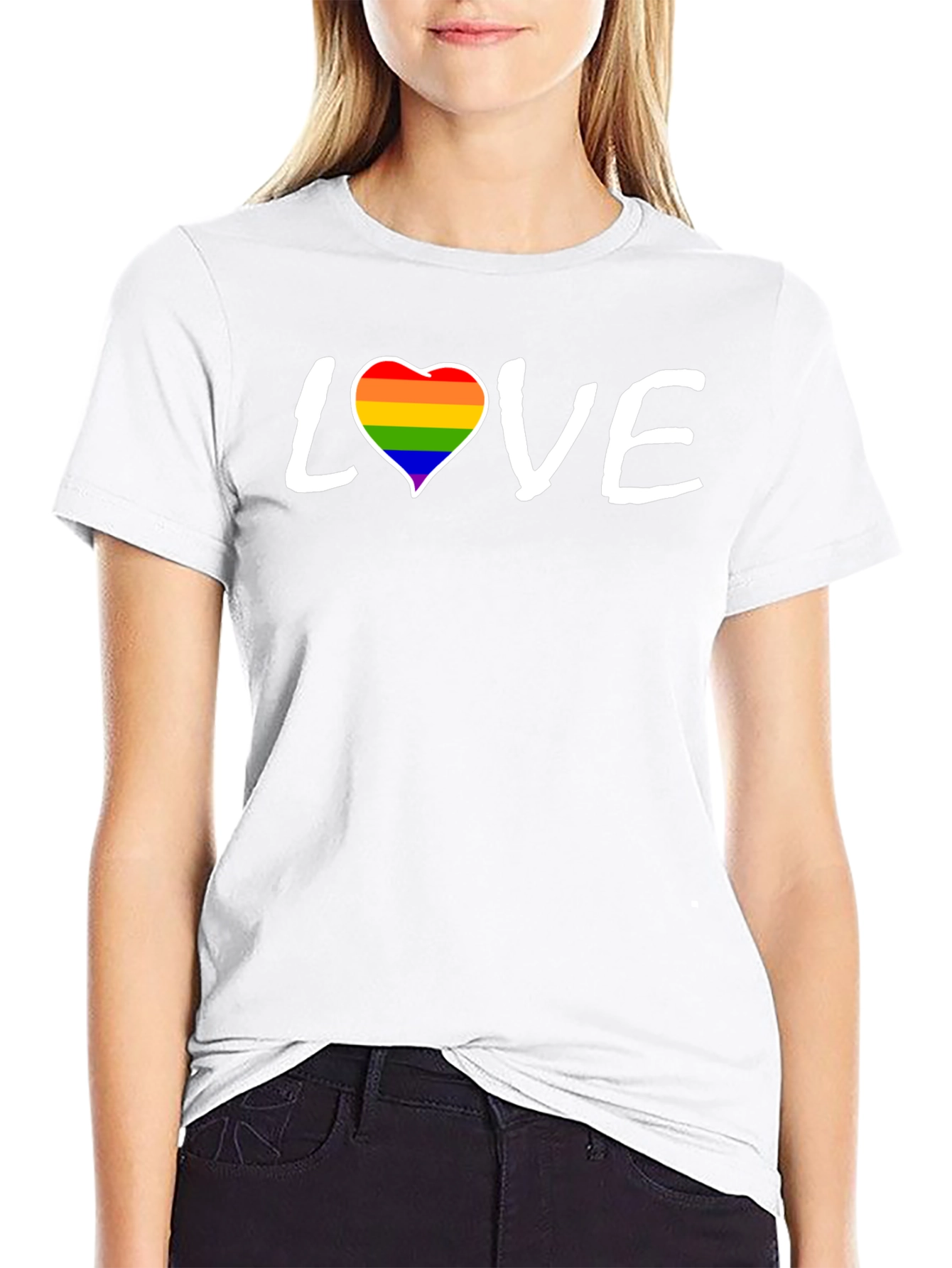 Love Rainbow Heart Graphic Tee - Unisex