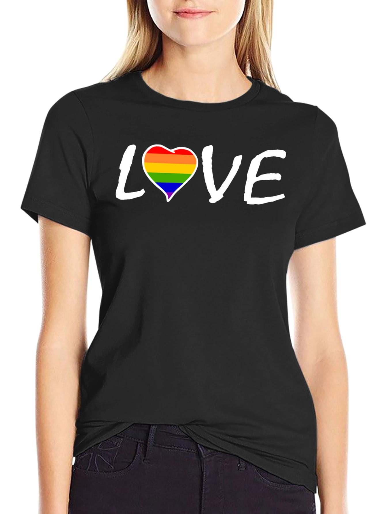Love Rainbow Heart Graphic Tee - Unisex