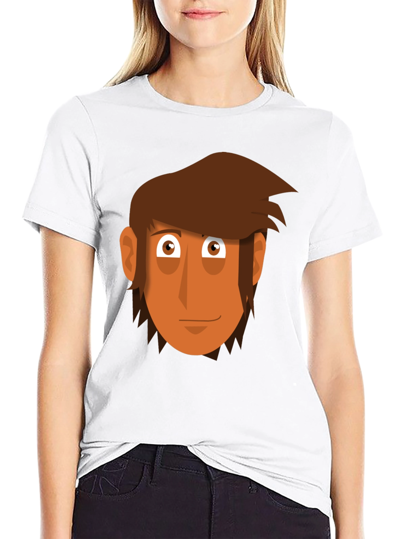 Cartoon Face Graphic Tee - Mens Black T-Shirt
