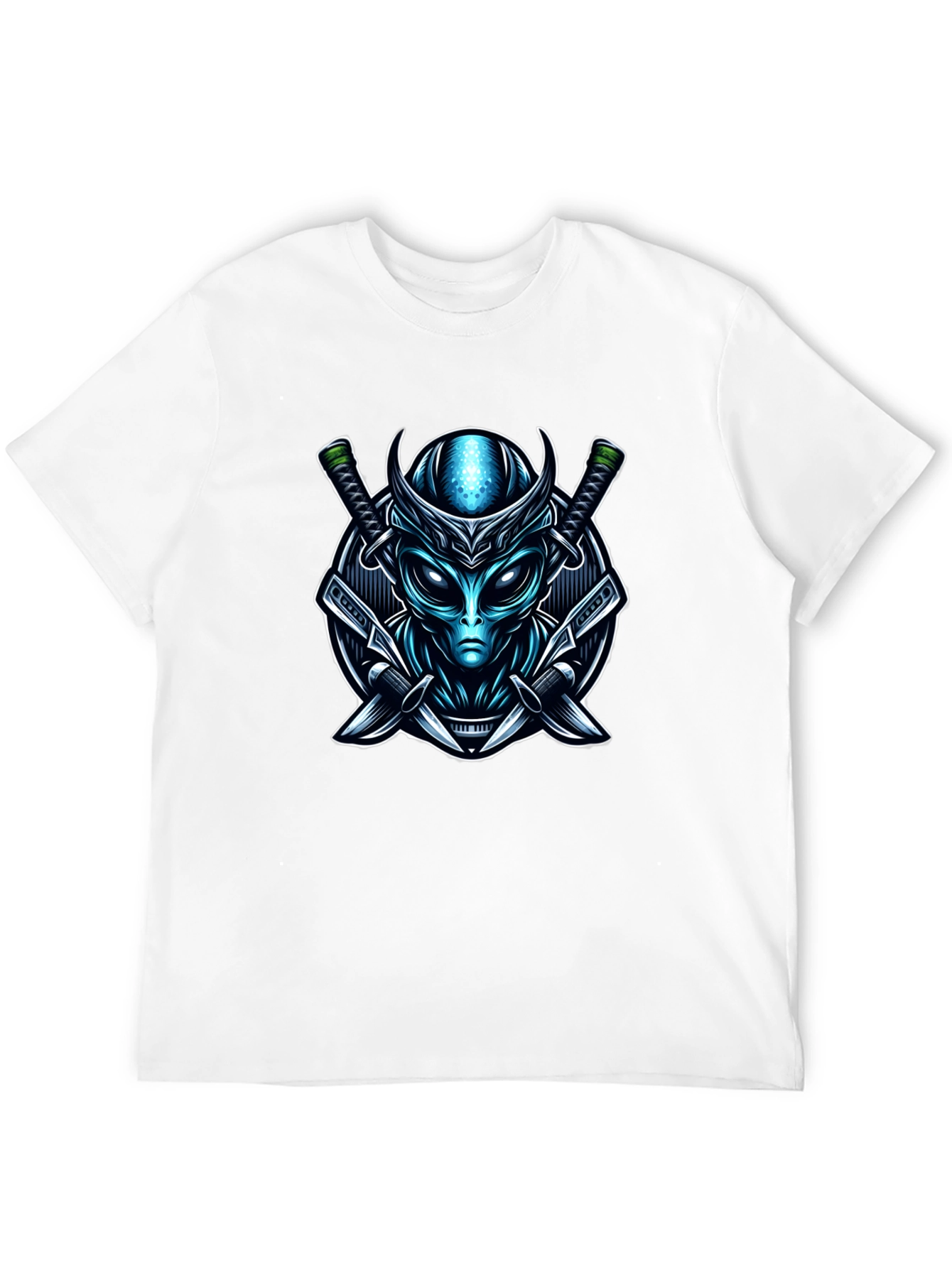 Alien Samurai Graphic Tee - Sci-Fi Warrior T-Shirt