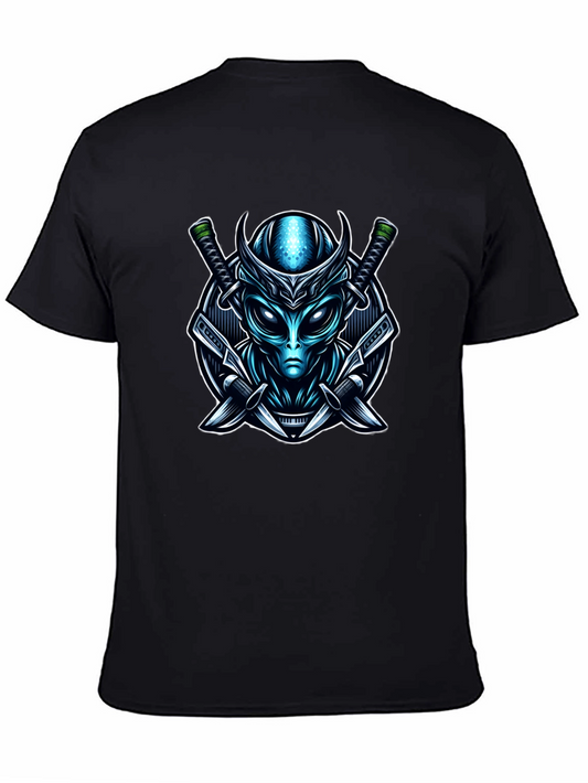 Alien Samurai Graphic Tee - Sci-Fi Warrior T-Shirt