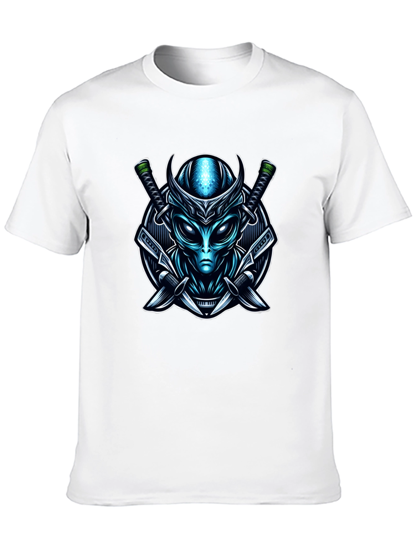 Alien Samurai Graphic Tee - Sci-Fi Warrior T-Shirt