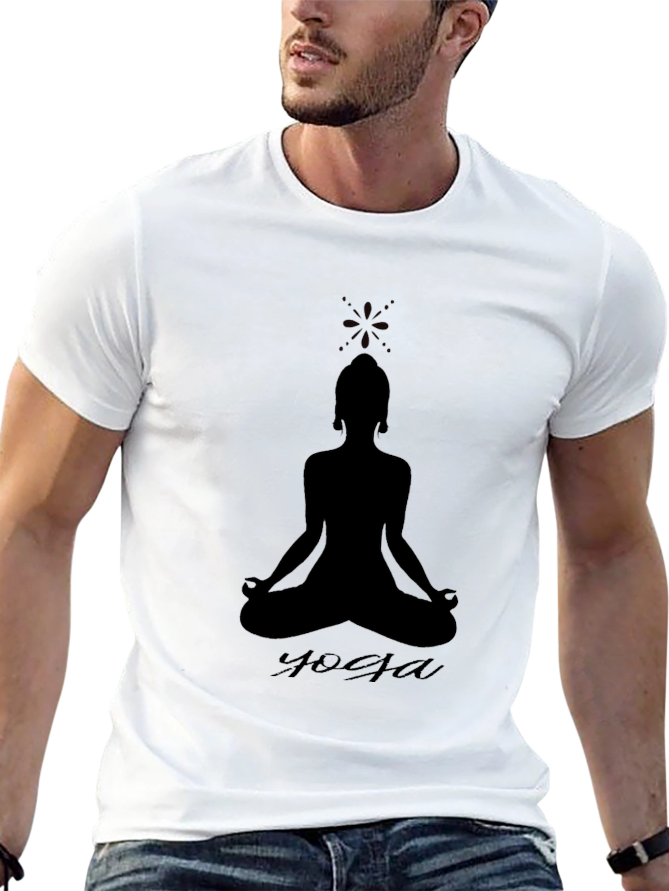 Yoga Silhouette Tee - Black Cotton Blend