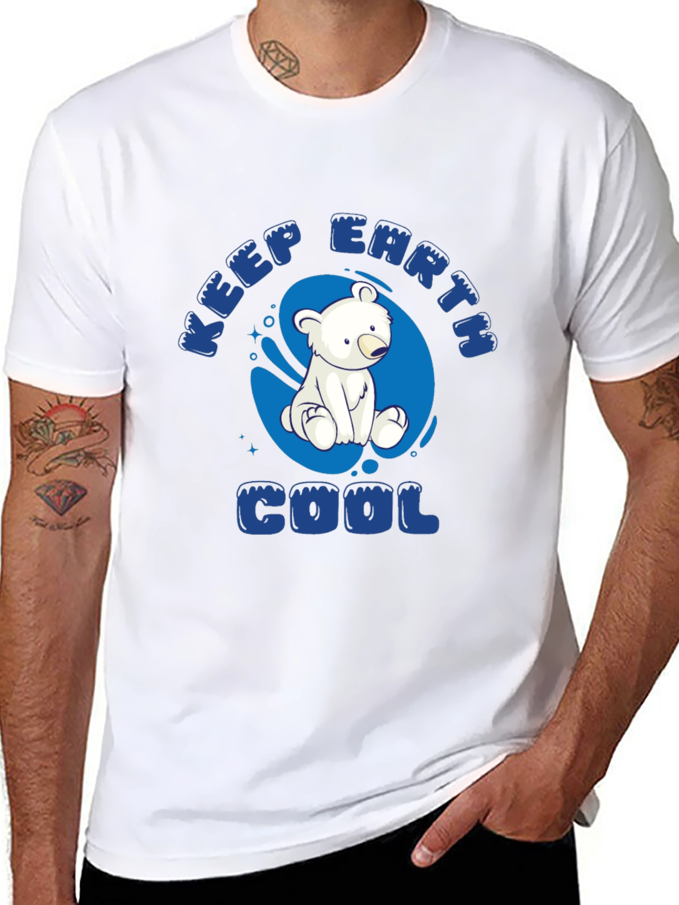 Keep Earth Cool T-Shirt - Polar Bear Design