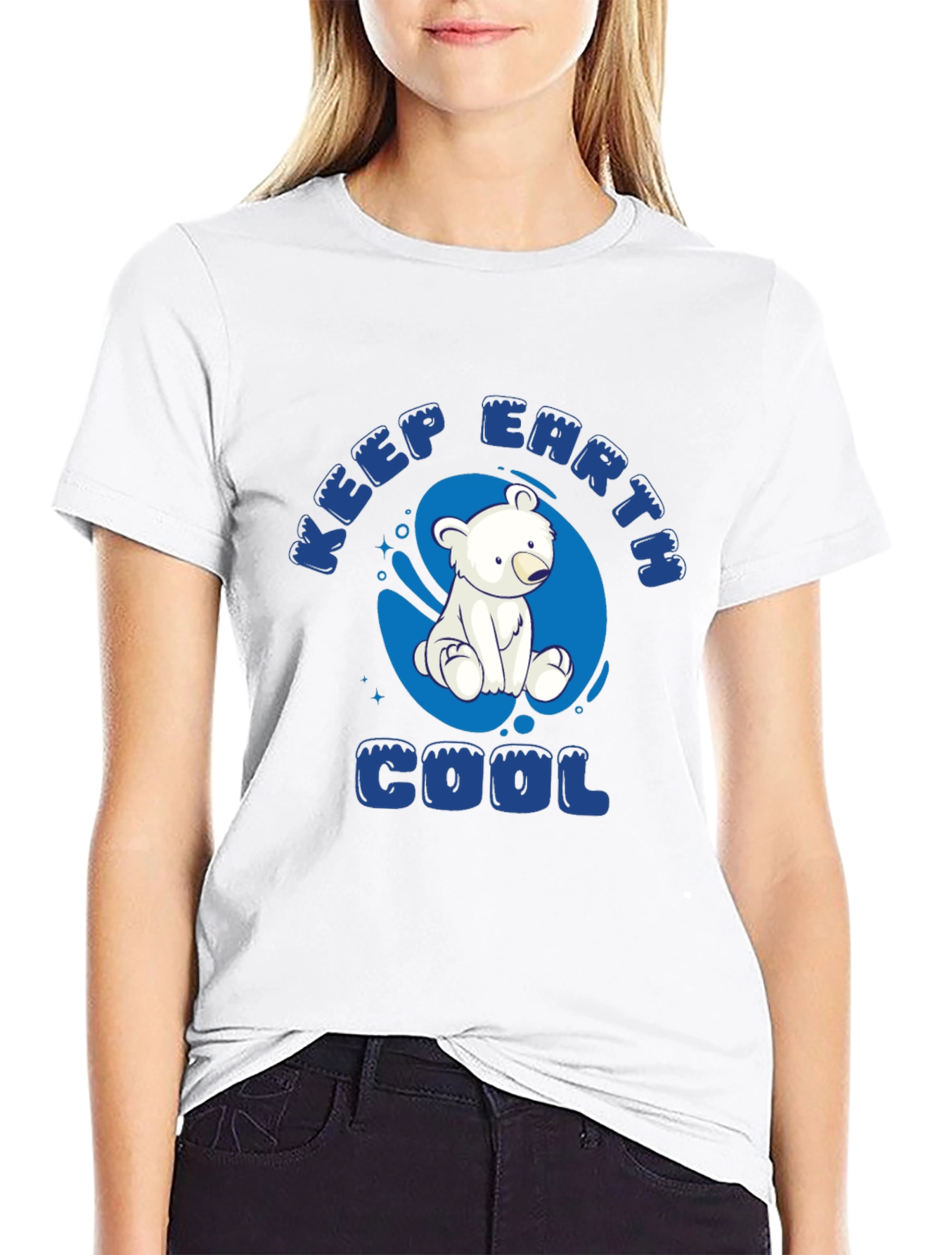 Keep Earth Cool T-Shirt - Polar Bear Design