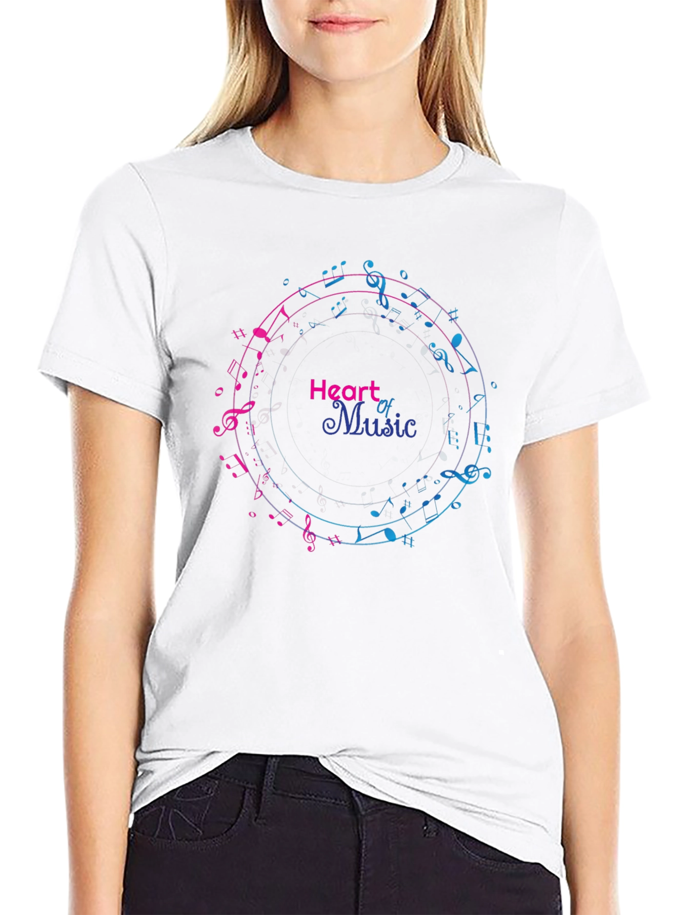 Heart of Music Graphic Tee - Black