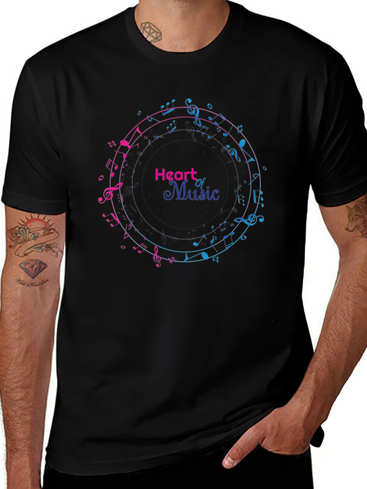 Heart of Music Graphic Tee - Black