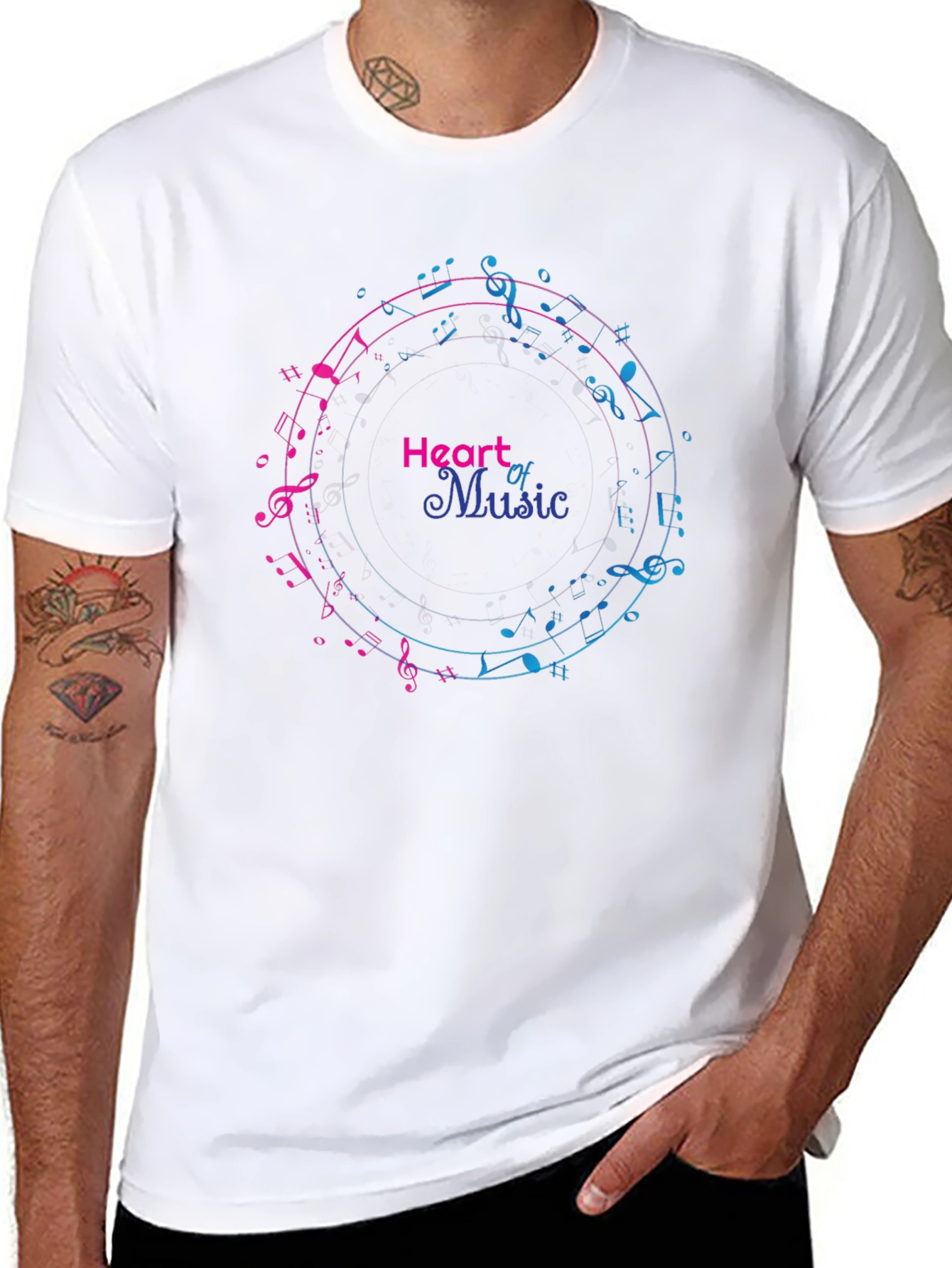 Heart of Music Graphic Tee - Black