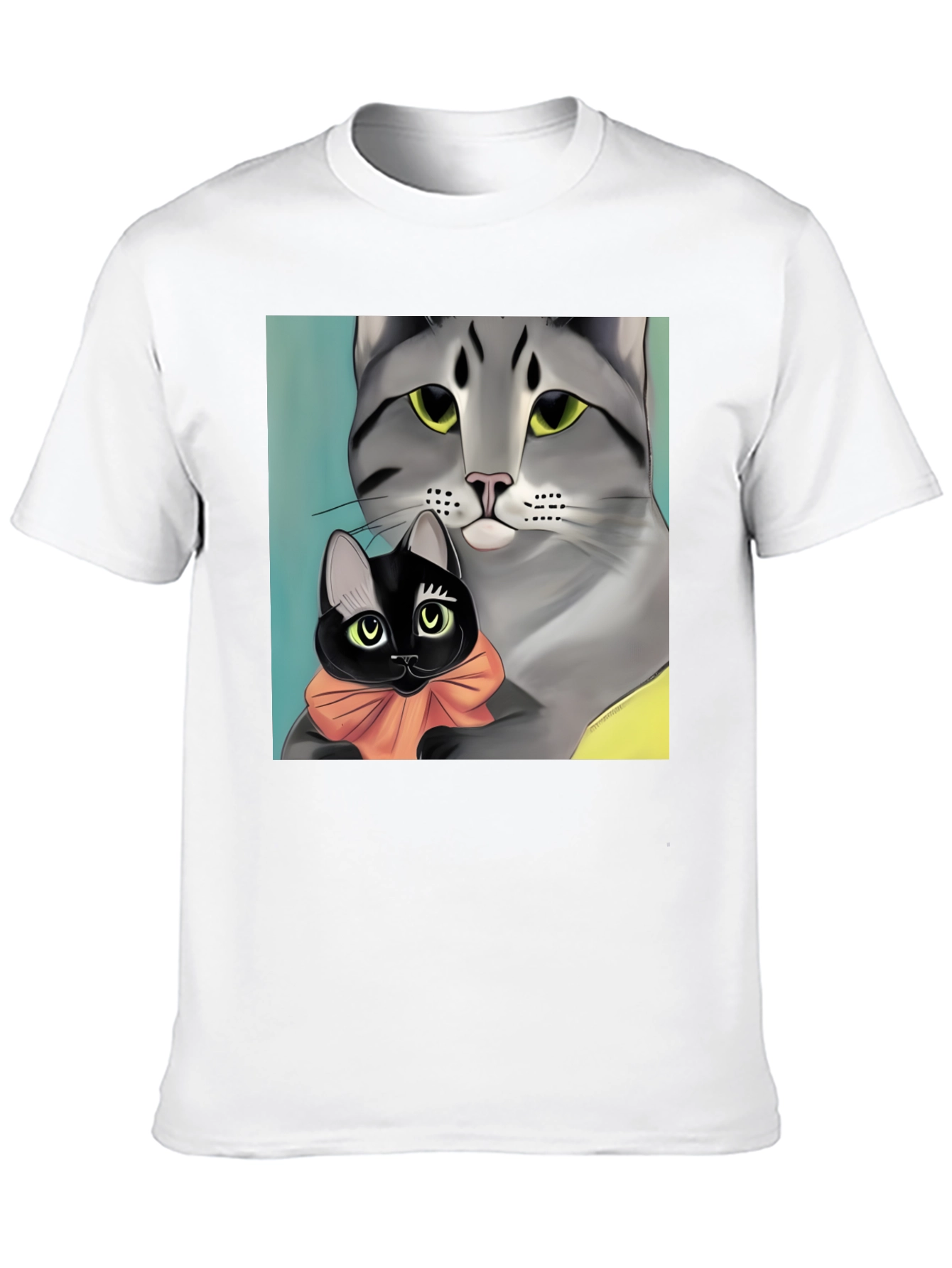 Cat Lovers T-Shirt - Mom Cat & Kitten Tee