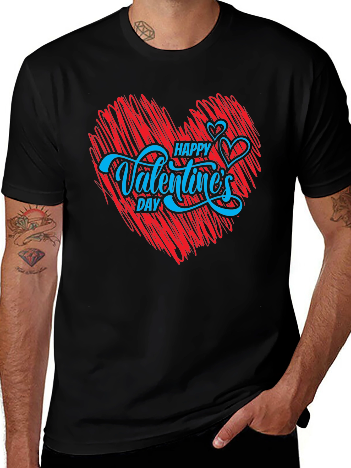 Happy Valentines Day T-Shirt - Red Heart Graphic Tee
