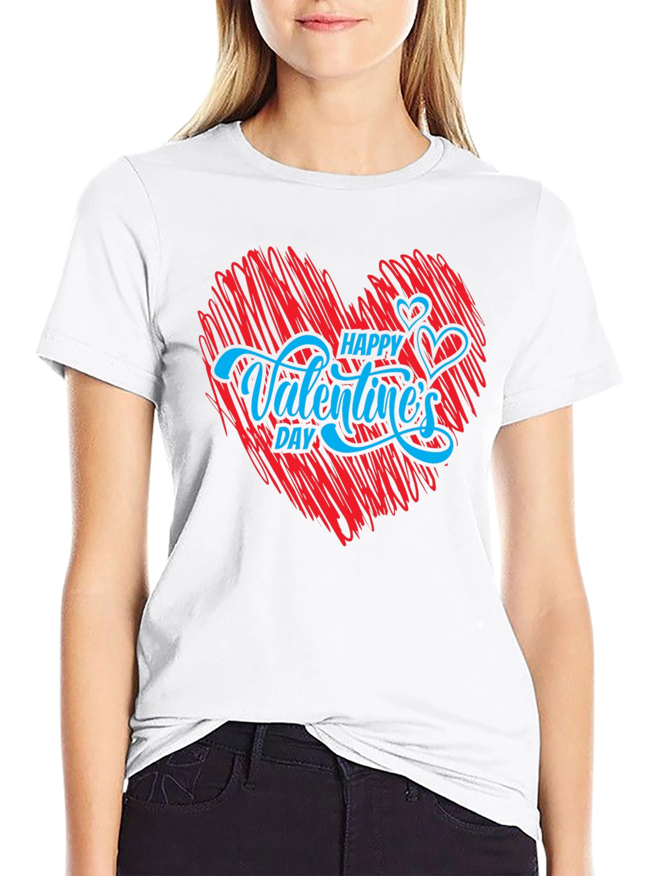 Happy Valentines Day T-Shirt - Red Heart Graphic Tee