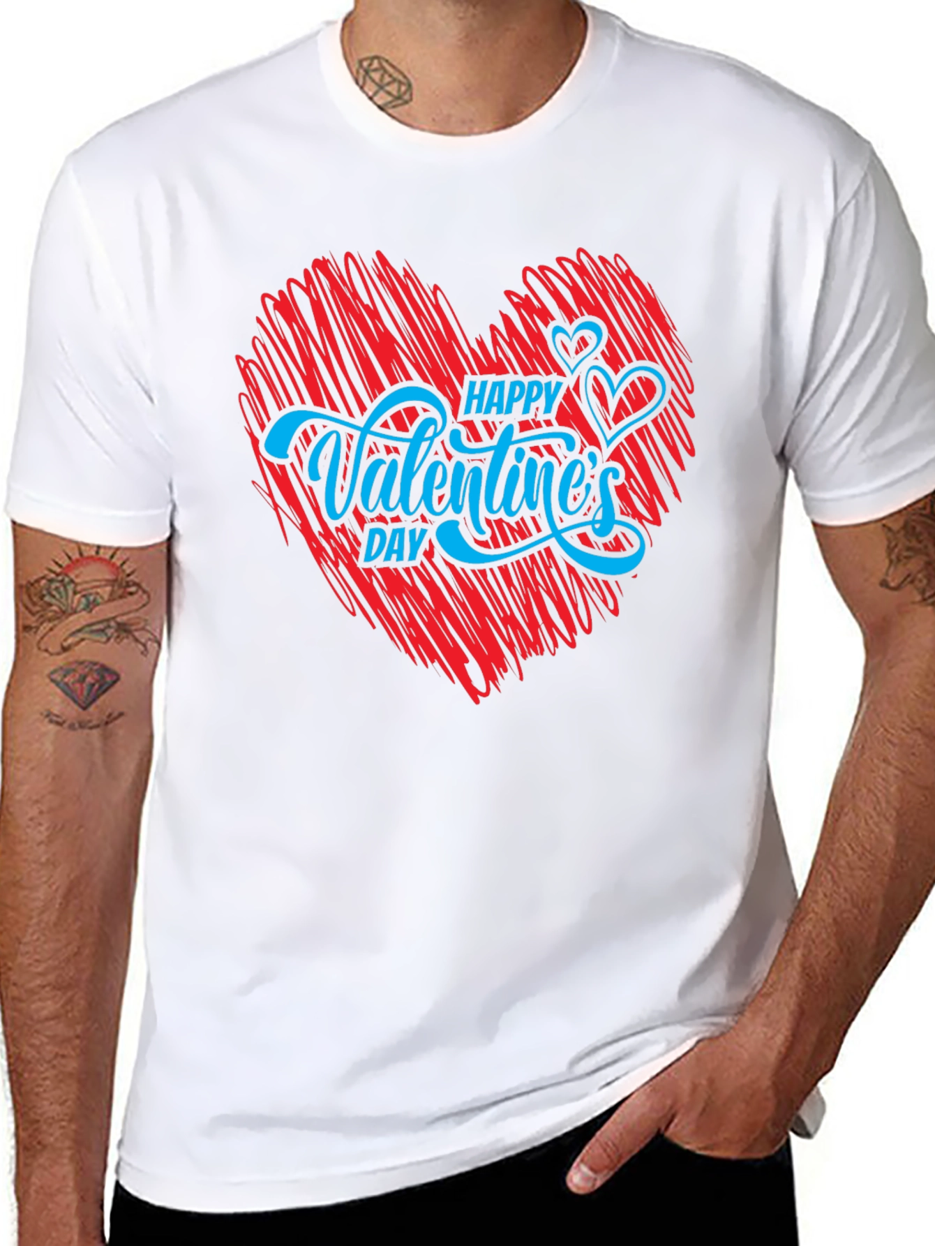 Happy Valentines Day T-Shirt - Red Heart Graphic Tee