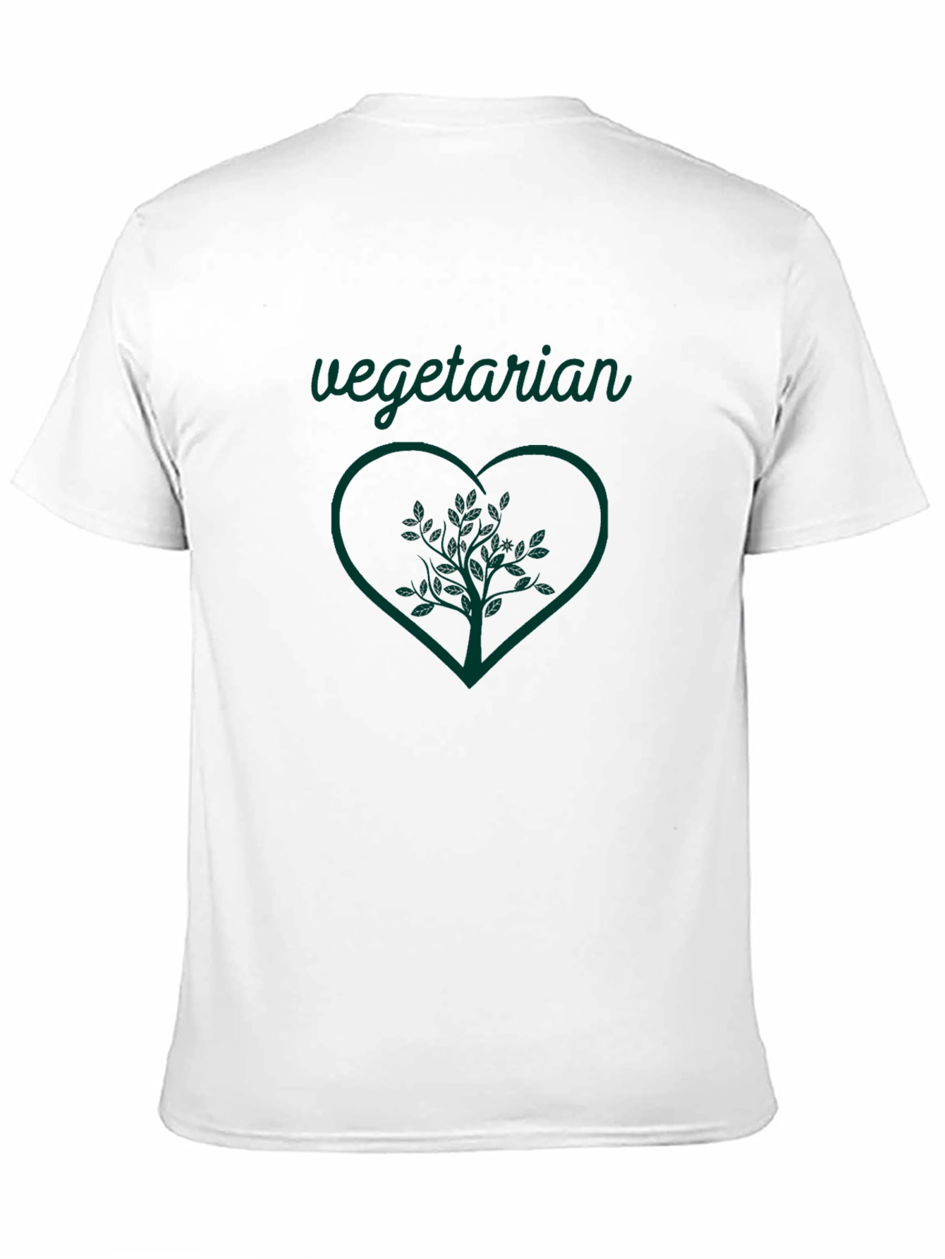 Vegetarian Heart Tree Graphic Tee - Black